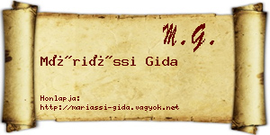 Máriássi Gida névjegykártya
